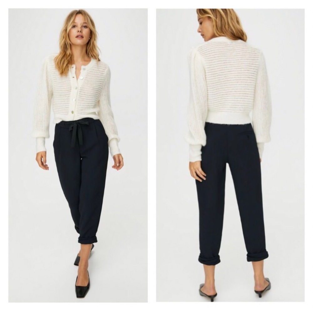 WILFRED | Women’s Black Allant Pant Button Fly Crop Essential Trouser size XS